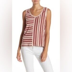 164- Susina NWOT Rust & Tan Stripped Sleeveless Top, Size Small.